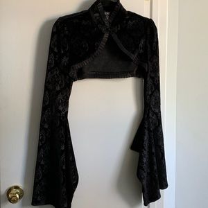 NWOT Dolls Kill Widow Bell Sleeve Brocade Romantic Bolero Shrug